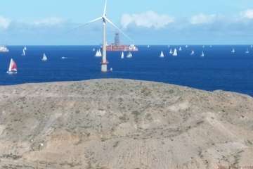 Un día espléndido despide a su paso por la costa Telde a los tripulantes de la Regata ARC (Foto Jesús Ruiz Mesa y Miguel Santana)